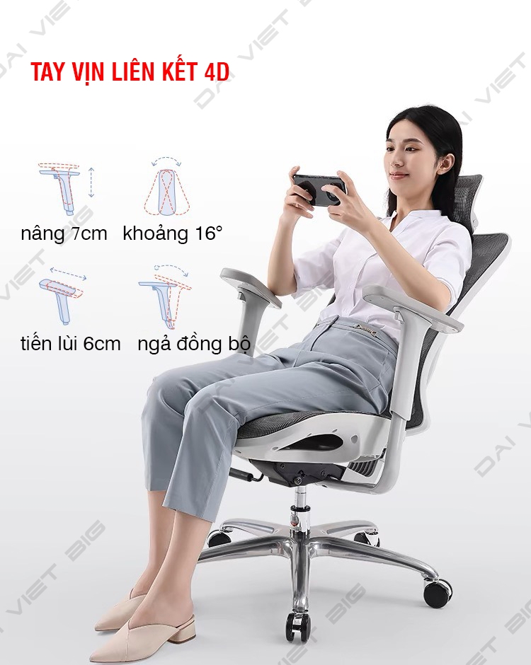 Ghế công thái học ergonomic Sihoo M57 / M57B (có gác chân) bảo hành 3 năm