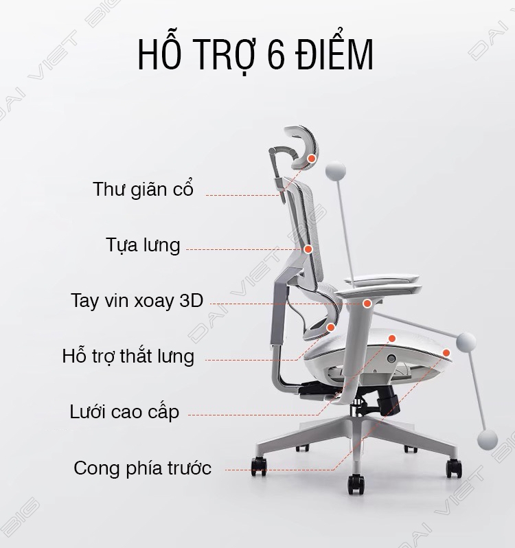 Ghế công thái học ergonomic Sihoo M91C BẢN TAY NÂNG CẤP 3D