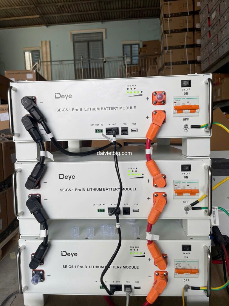 Lithium DEYE 51.2V-200Ah | Pin Lithium Deye SE-G10.2 áp thấp 2025 NEW ( Pin Deye Màu Đen )
