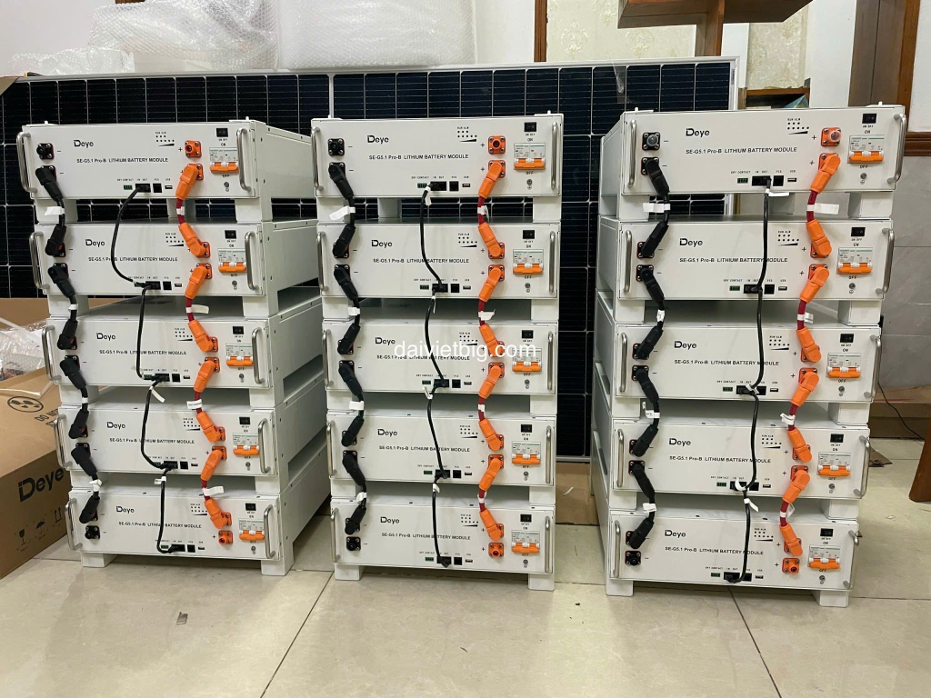 Lithium DEYE 51.2V-200Ah | Pin Lithium Deye SE-G10.2 áp thấp 2025 NEW ( Pin Deye Màu Đen )