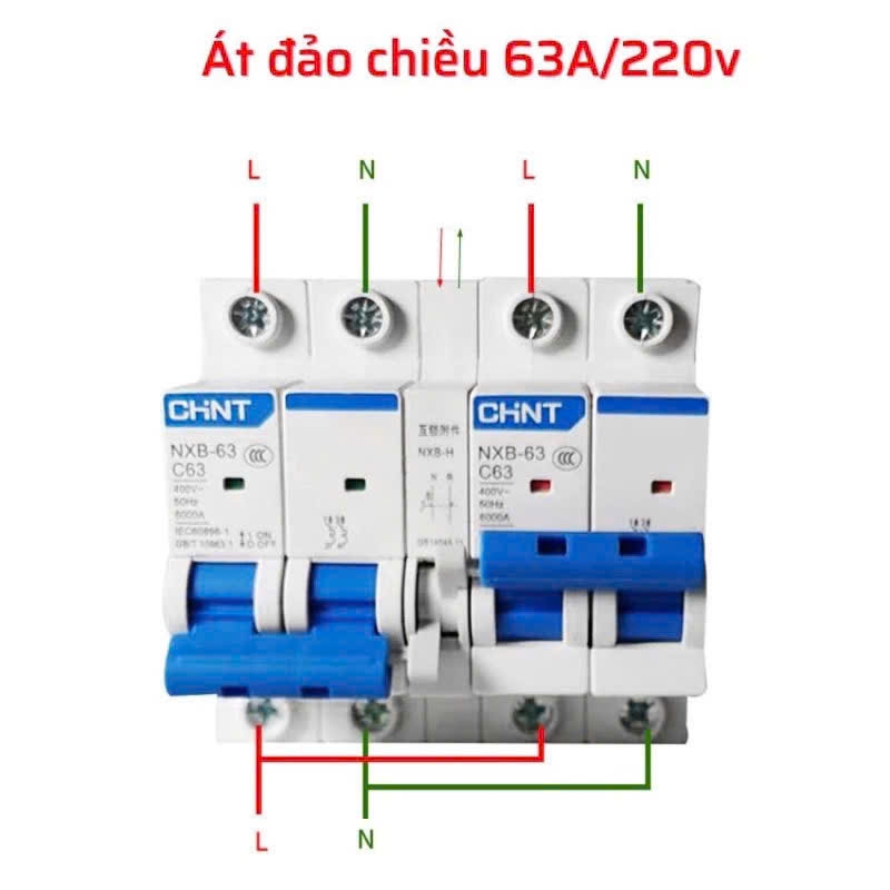 CB đảo chiều 1 PHA 3 PHA 63A CHINT CHÍNH HÃNG LOẠI 1