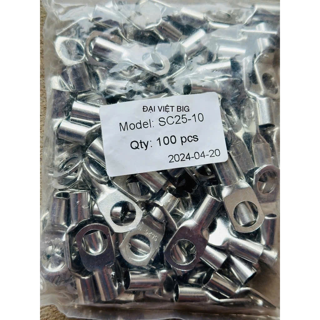 Đầu Cos Loại 1 Cực dày bằng đồng JG / SC mạ chống oxi hóa nhiều kích cỡ, cos tròn trần, cos dây điện