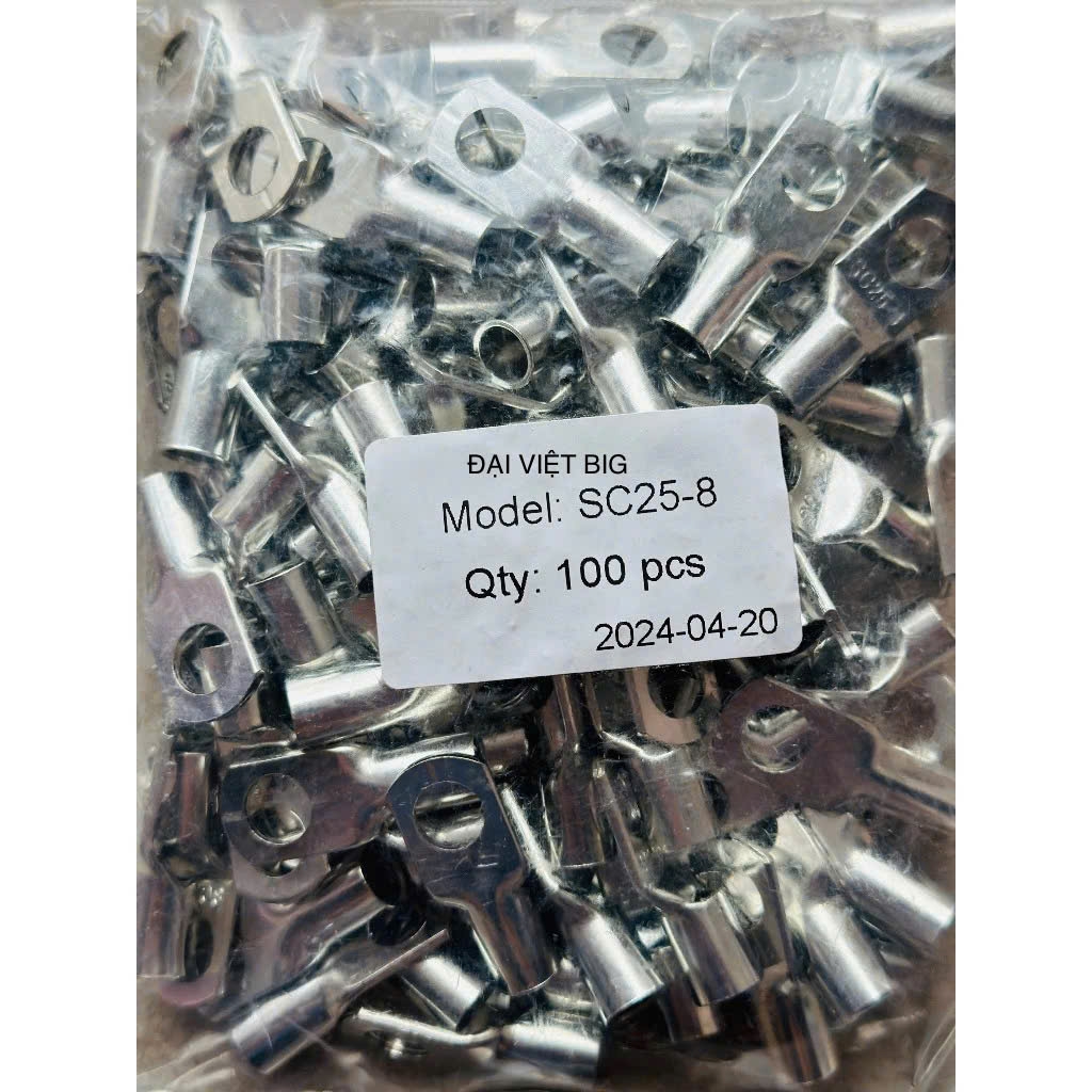 Đầu Cos Loại 1 Cực dày bằng đồng JG / SC mạ chống oxi hóa nhiều kích cỡ, cos tròn trần, cos dây điện
