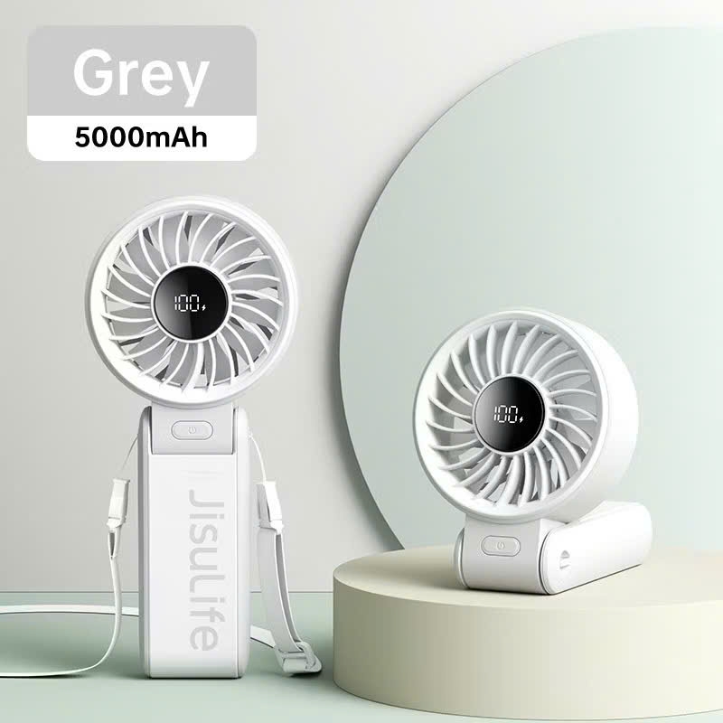 JISULIFE mini Quạt cầm tay 5 tốc độ pin 3600/ 5000mah sử dụng lên đến 19h