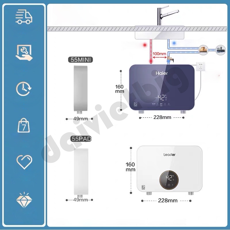 Máy nước nóng MINI HAIER đa năng cao cấp, bảo hành 6 năm.
