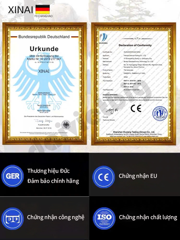 Ống nhòm Đức XINAI công suất cao độ nét cao cấp chuyên nghiệp ngoài trời thiếu sáng nhìn ngày và đêm di động chụp ảnh kép