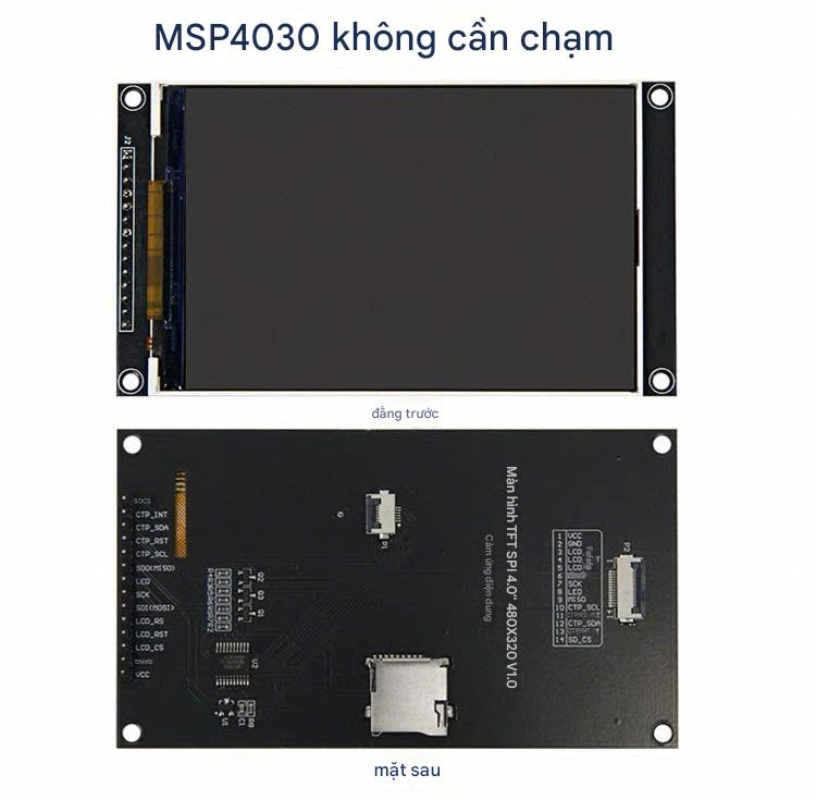 Mô-đun hiển thị màn hình cảm ứng điện dung TFT LCD cổng nối tiếp SPI 4.0 inch 320*480 hỗ trợ Arduino
