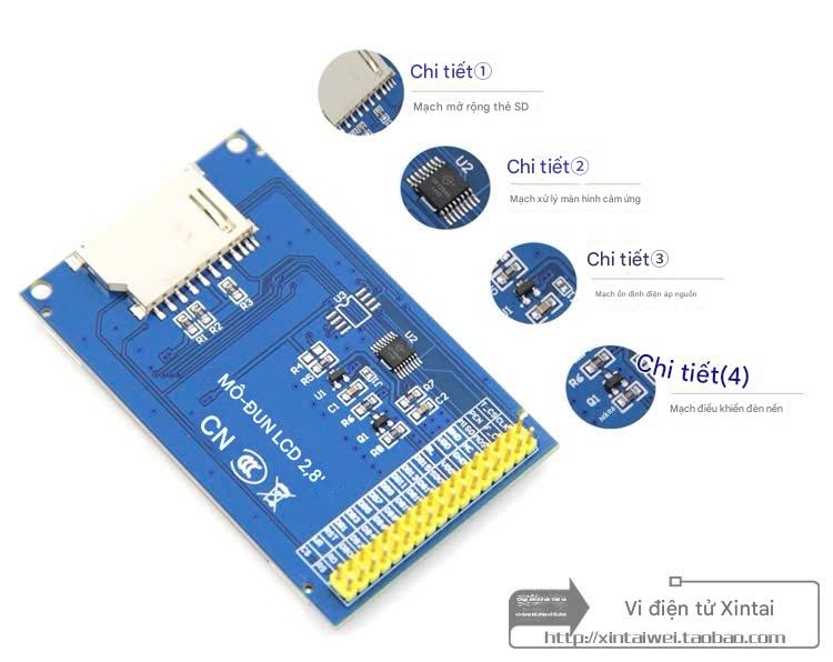 Màn hình LCD TFT 2,8 inch với mô-đun màn hình màu cảm ứng Màn hình LCD HD 240X320