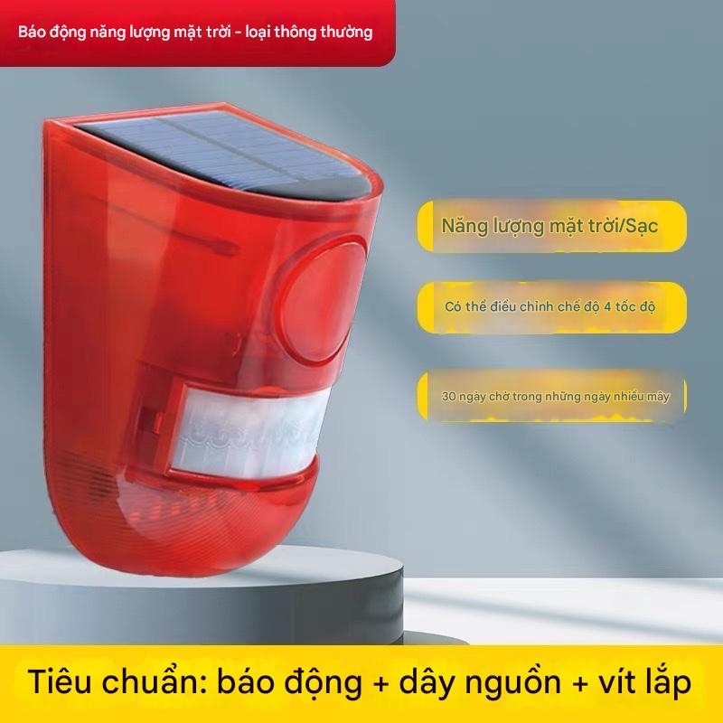 Báo động chống trộm cảm ứng hồng ngoại ngoài trời dùng năng lượng mặt trời, từ xa, dùng cho vườn cây ăn quả, ao cá, cắm trại, có giọng nói