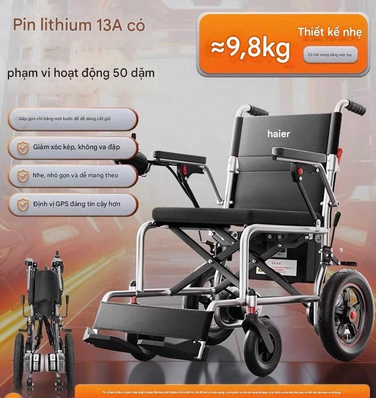 Xe lăn điện Haier – Pin lithium 30A