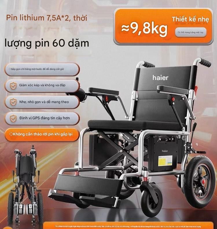 Xe lăn điện Haier – Pin lithium 30A