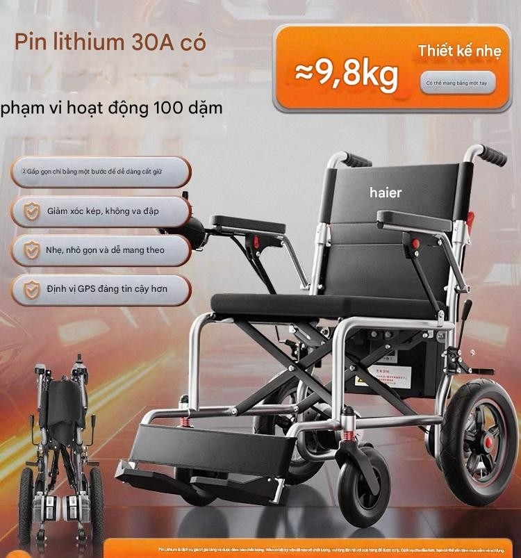 Xe lăn điện Haier – Pin lithium 30A
