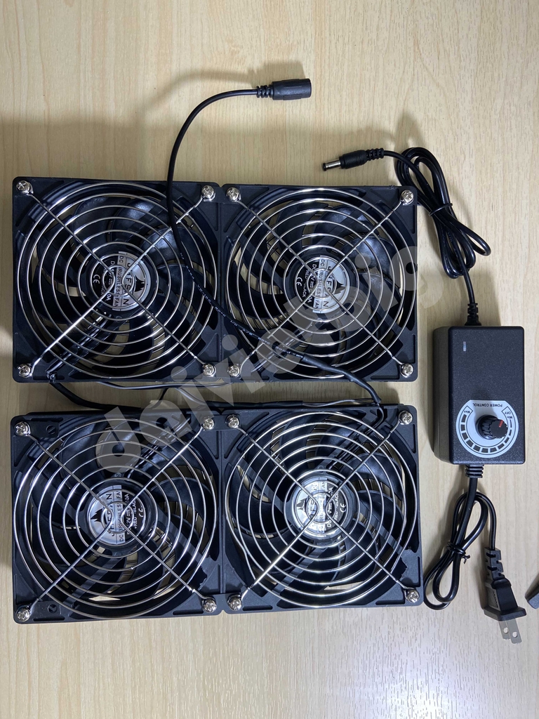 Quạt Tản Nhiệt 4 Cái 12x48cm Kèm Điều Tốc – Sức Gió Mạnh Mẽ, Làm Mát Siêu Hiệu Quả!