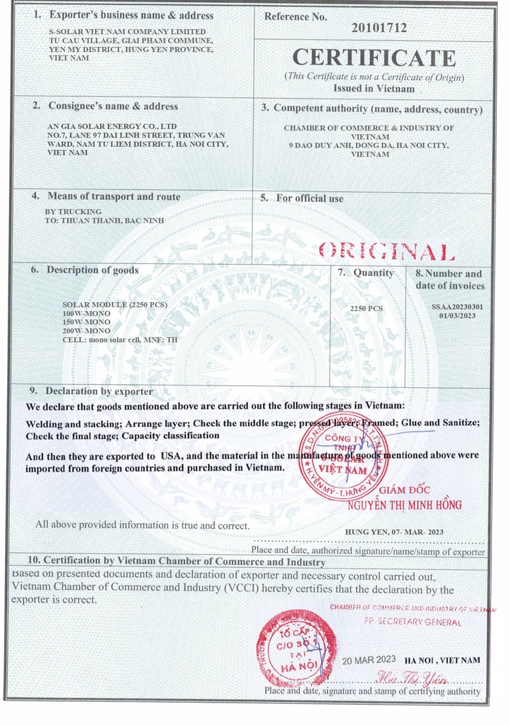 Tấm Pin năng lượng mặt trời 200W