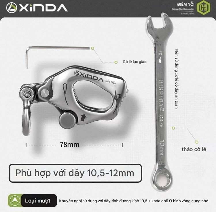 Thiết bị Xinda Beidouxing Descender là dụng cụ chuyên nghiệp dùng trong leo núi, làm việc trên cao, cứu hộ