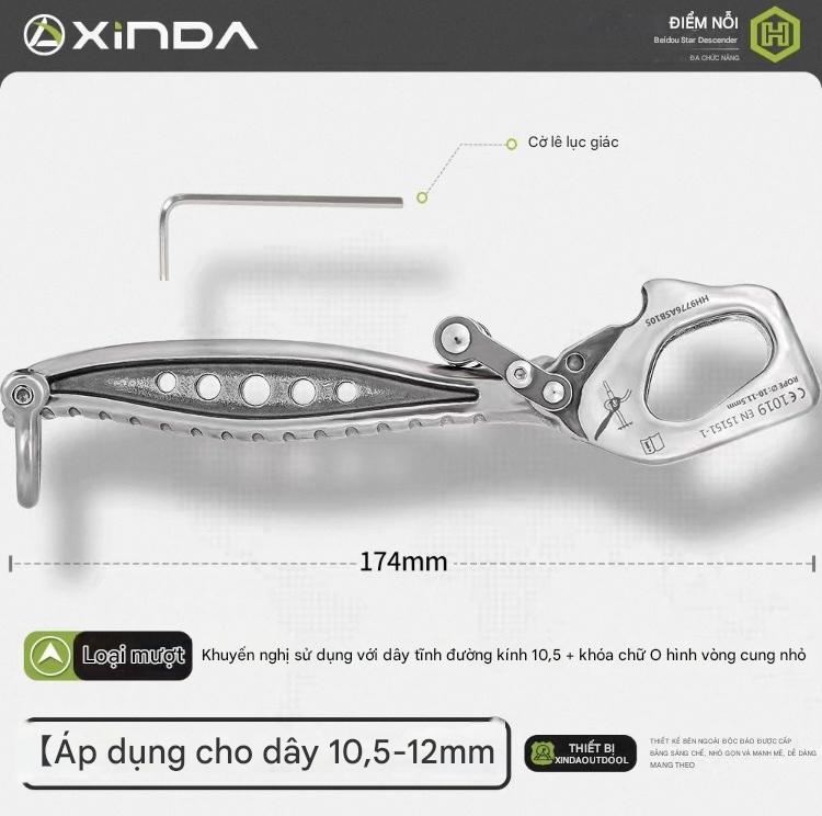 Thiết bị Xinda Beidouxing Descender là dụng cụ chuyên nghiệp dùng trong leo núi, làm việc trên cao, cứu hộ