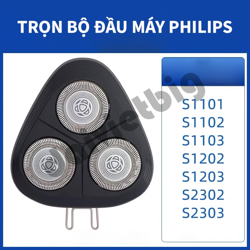 Trọn bộ 3 lưỡi dao máy cạo râu Philips S1101 S1102 S1103 S1202 S1203 S2302 S2303 chính hãng