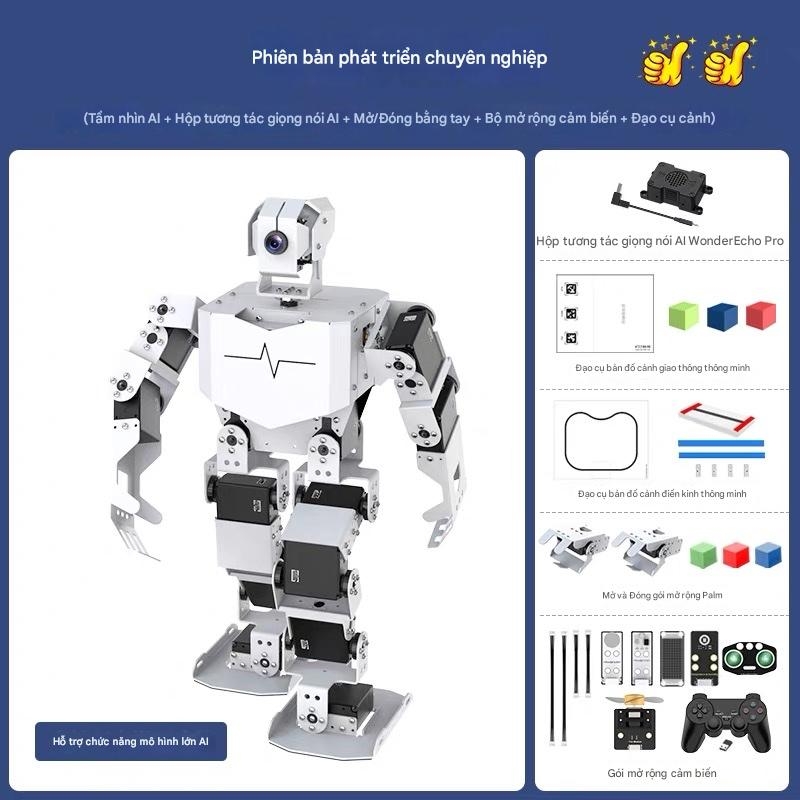 Robot Hình Người TonyPi – Phiên Bản Mô Hình Lớn  Tích hợp Raspberry Pi – AI Tầm Nhìn – Lập Trình Python – Dáng Đi Hai Chân Bionic