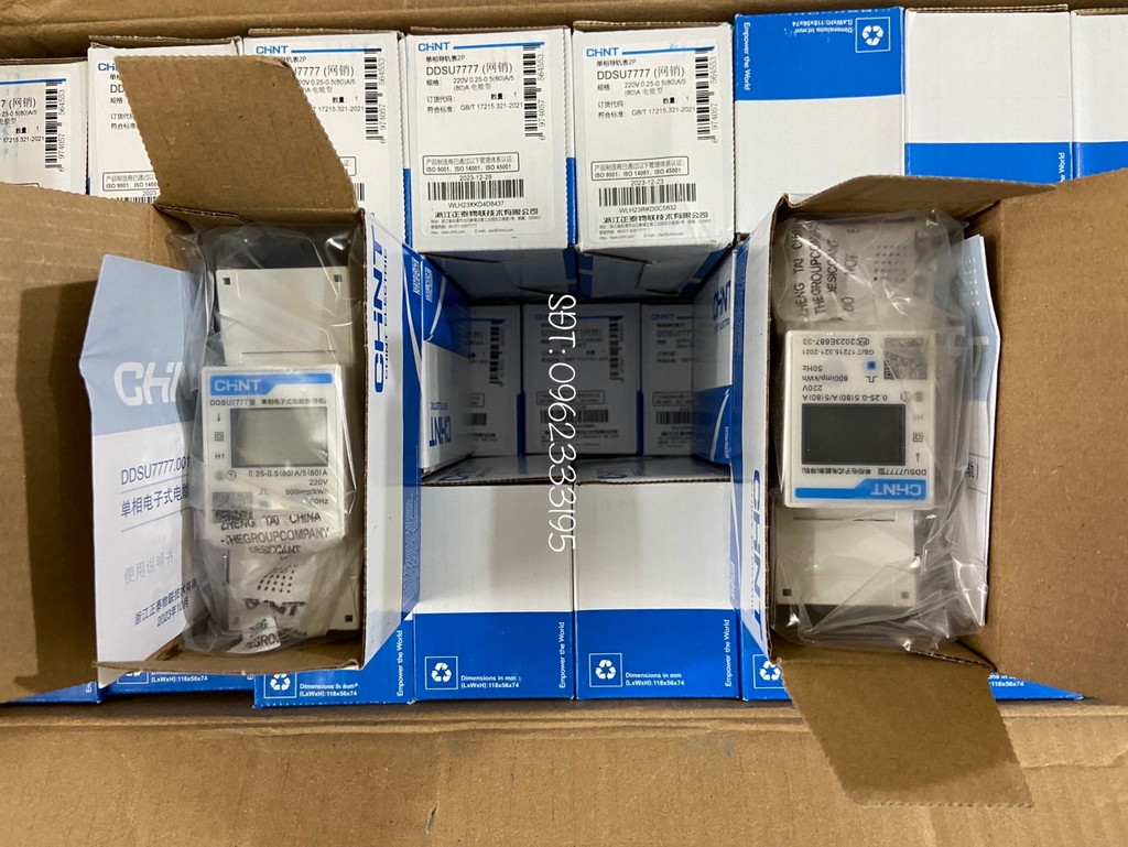 Công Tơ Điện Tử Cao Cấp ĐÃ Kiểm Định EVN 1 Pha CHINT DDSU777 5(80)A