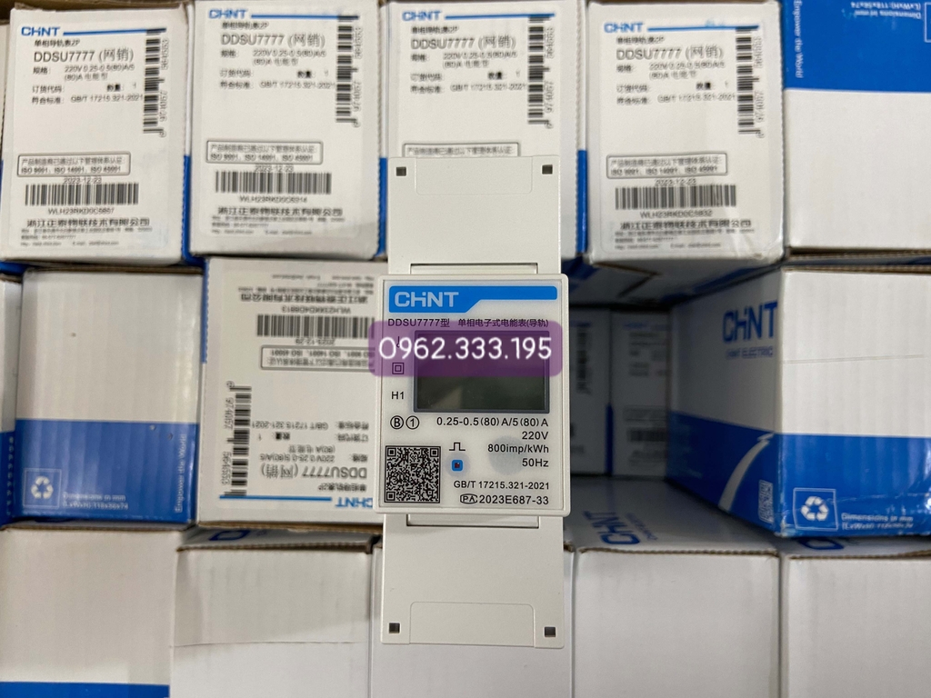 Công Tơ Điện Tử Cao Cấp ĐÃ Kiểm Định EVN 1 Pha CHINT DDSU777 5(80)A