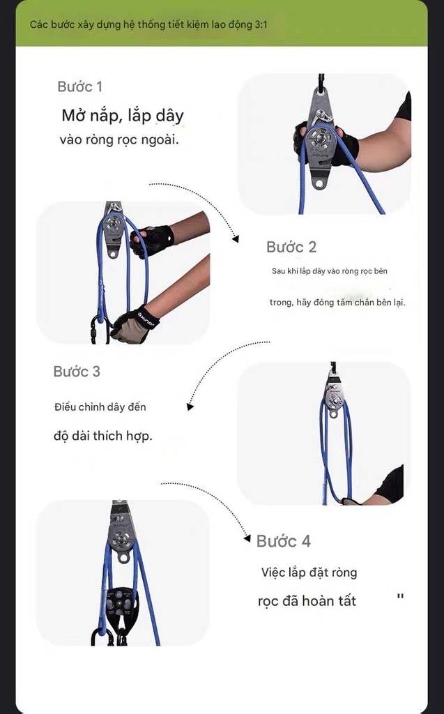 Bộ Ròng rọc Nâng Đa Năng Tự Khóa Ngoài trời XINDA (XINDA Outdoor Equipment).