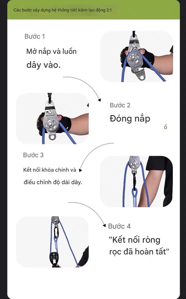 Bộ Ròng rọc Nâng Đa Năng Tự Khóa Ngoài trời XINDA (XINDA Outdoor Equipment).