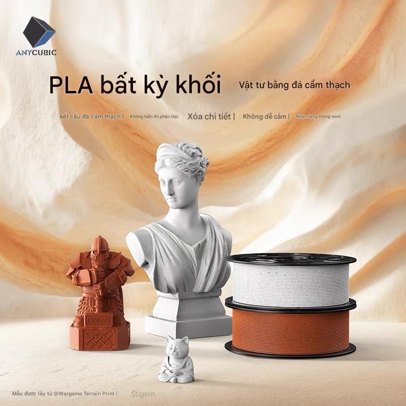 Sợi nhựa in 3D Anycubic PLA (Phiên bản cuộn rời/Vân đá) - 1KG dành cho máy in FDM