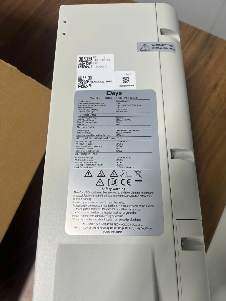 Inverter Off-Grid Deye 6kW | Deye SUN-6K-OG02LP1-EU-AM1