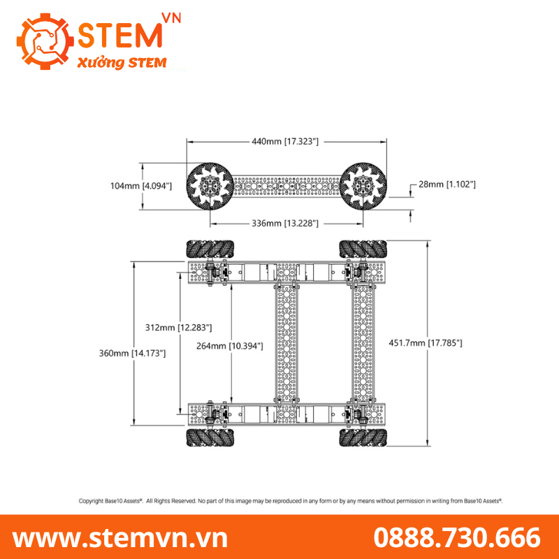 Strafer® Chassis Kit, 104mm GripForce™ Mecanum Wheels (SKU: 3209-0001-0007)