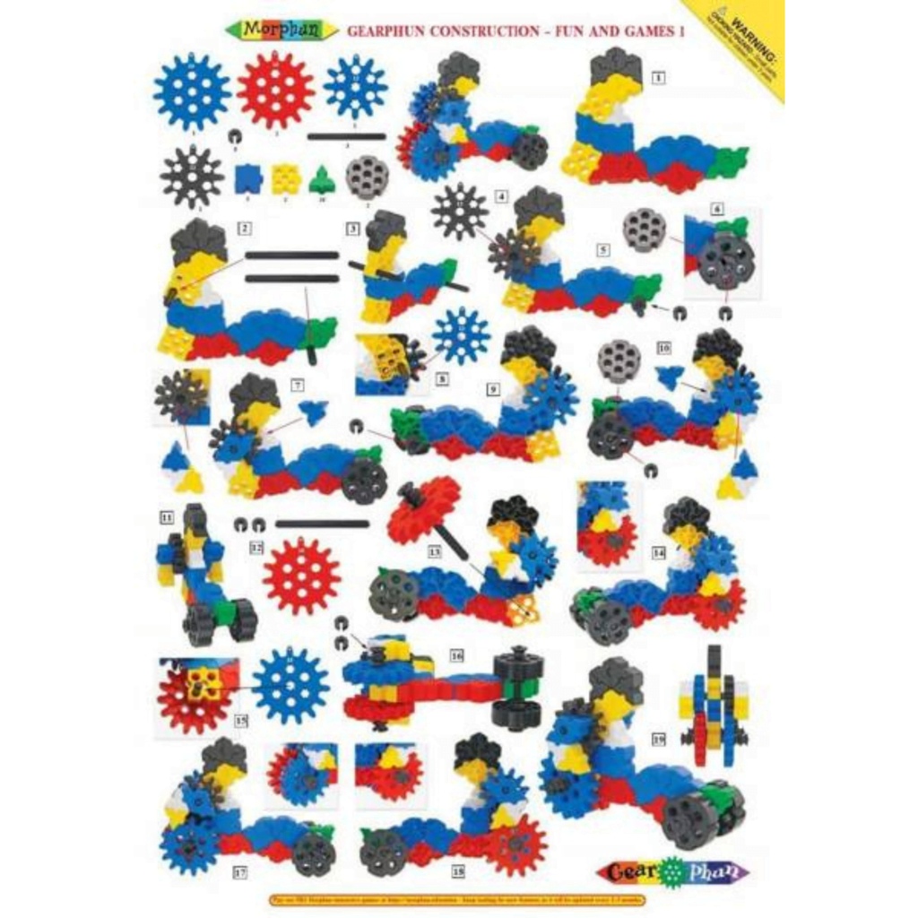 Đồ chơi lắp ráp chủ đề liên kết bánh răng 186 pcs MORPHUN MP40400