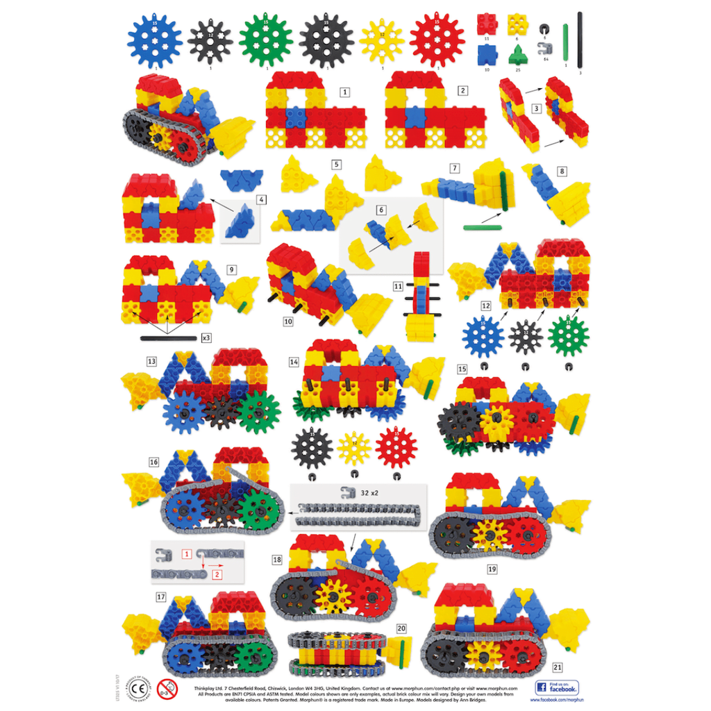 Đồ chơi lắp ráp chuyển động bánh răng 200 pcs MORPHUN MP42700