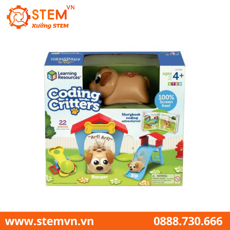 Đồ chơi lập trình cho lứa tuổi mầm non, tiểu học - Learning Resources Coding Critter Ranger & Zip Programmable Toy