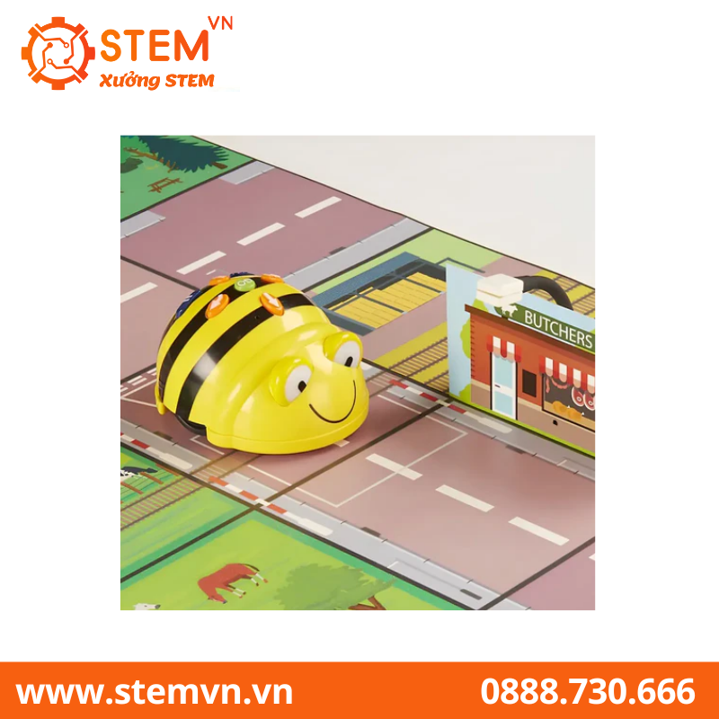 Robot giáo dục lập trình cho lứa tuổi mầm non - TTS Bee Bot Community & People Bundle Programmable STEM Robot with 6 Activity Mats, See & Say Version, Educational Teaching Learn Coding Floor Robotics