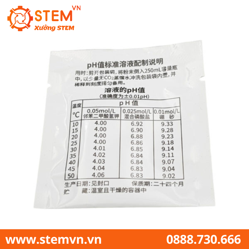 Gói hiệu chuẩn dụng cụ đo PH 4.0, 6.86, 9.18