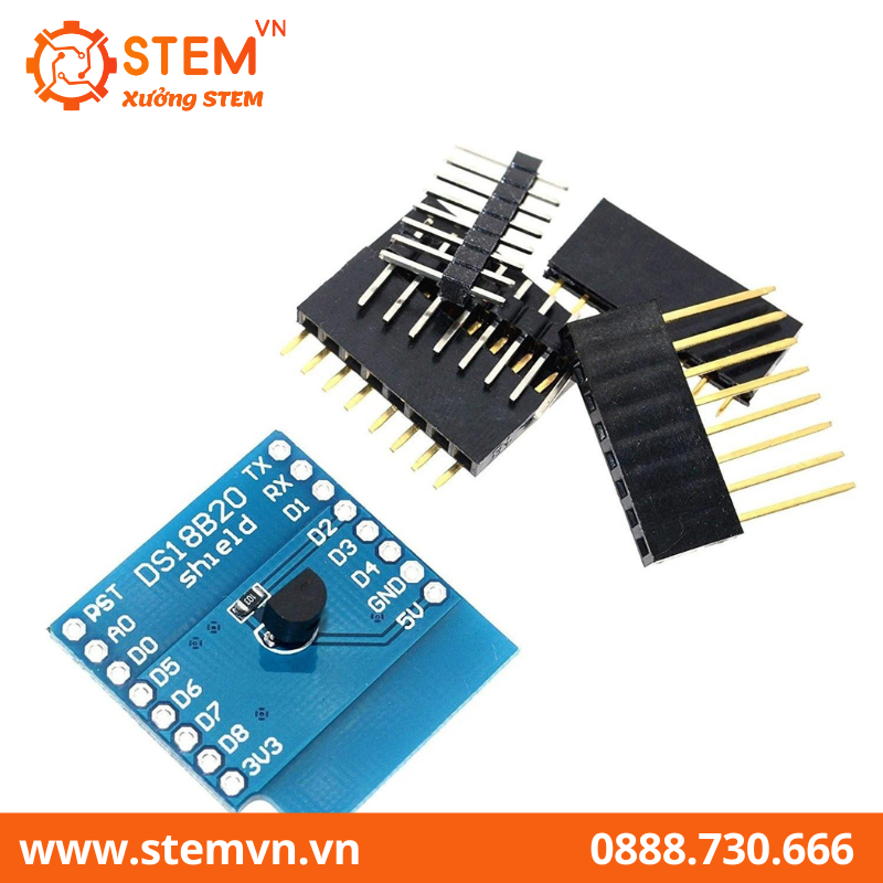 Shield cảm biến nhiệt độ DS18B20 cho Lua D1 Mini