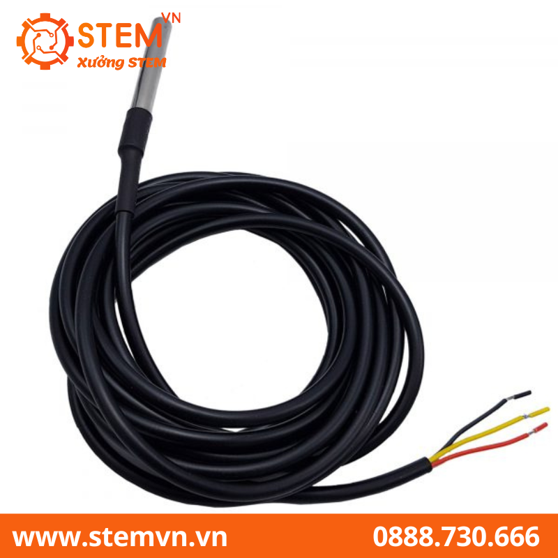 Cảm biến nhiệt độ DS18B20 dây mềm 3m