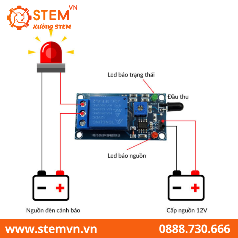 Cảm biến lửa Relay 12V