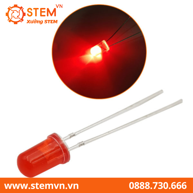 Led phủ màu 5mm Xanh lá 10 led