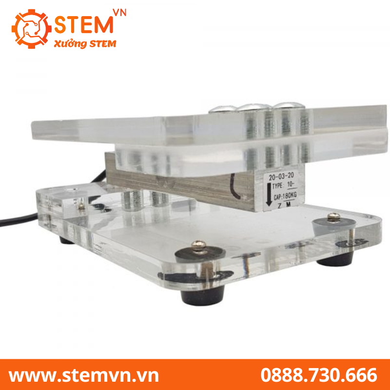Bộ cảm biến cân nặng loadcell 180kg và khung bàn cân mica