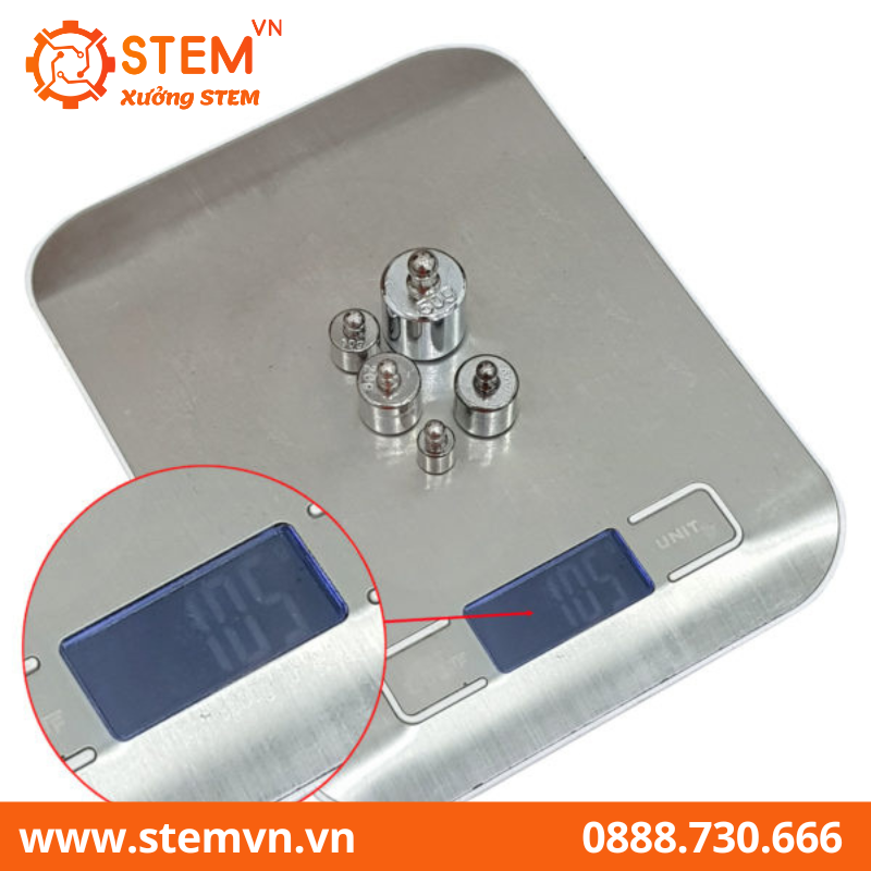 Hộp 5 quả cân chuẩn dùng cân chỉnh cảm biến loadcell