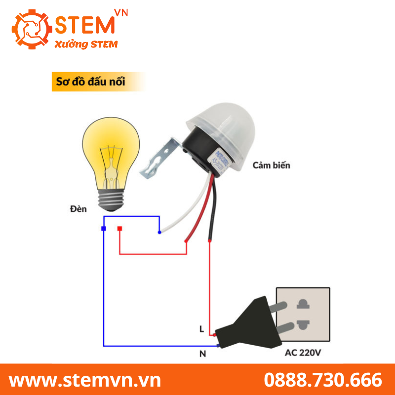 Cảm biến ánh sáng AS-20 220V có thể lắp ngoài trời