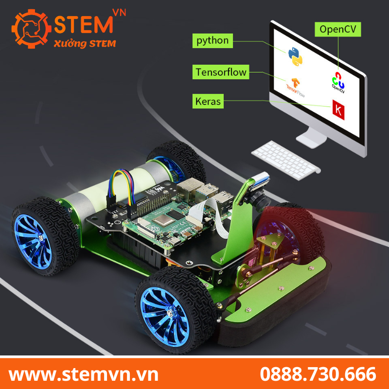 Robot đua xe AI PiRacer Raspberry Pi 4