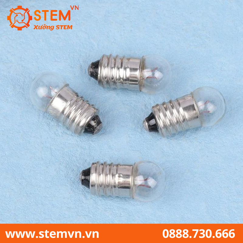 Set 25 Bóng Đèn Tròn 1.5V 3.8V Dùng Trong Thí Nghiệm Vật Lý