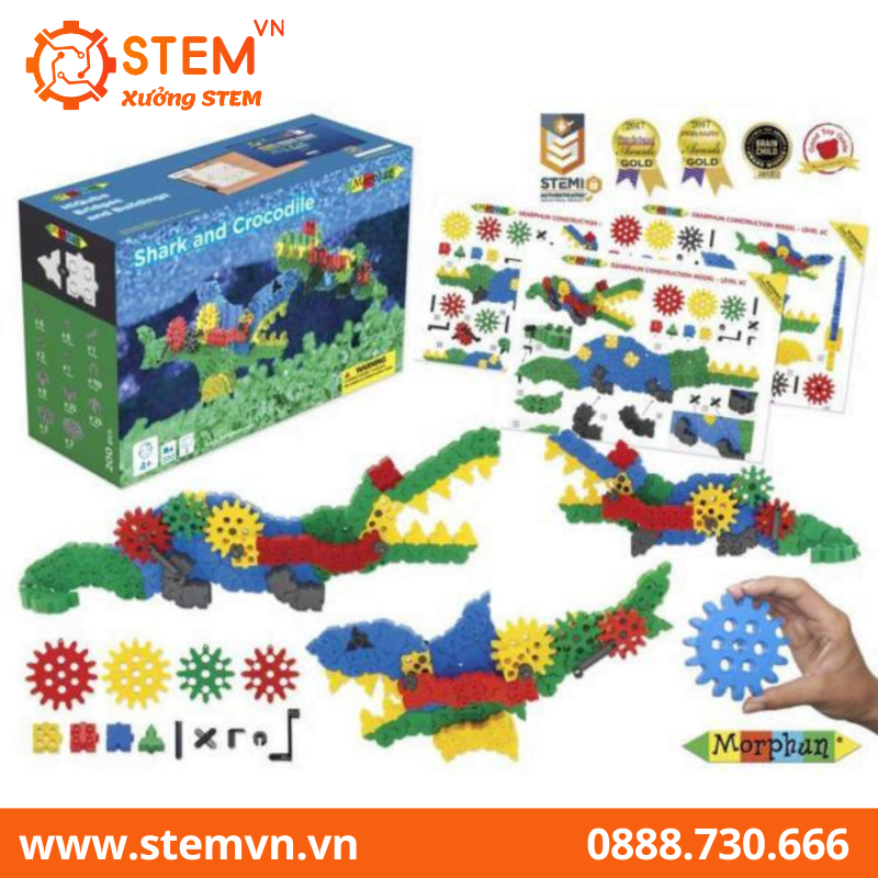 Đồ chơi lắp ráp cá mập và cá sấu 200 pcs MORPHUN MP40810