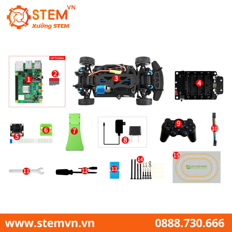 Robot đua xe AI PiRacer Pro Raspberry Pi 4