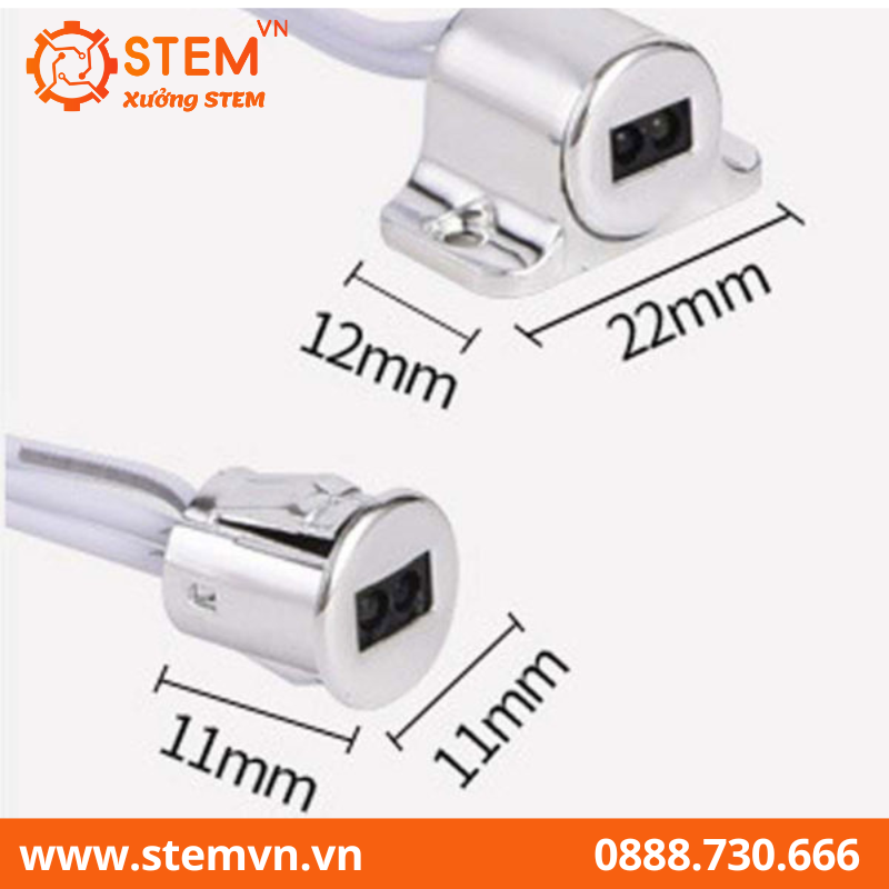 Công tắc cảm ứng bật tắt led cửa tủ 2 cánh 12VDC