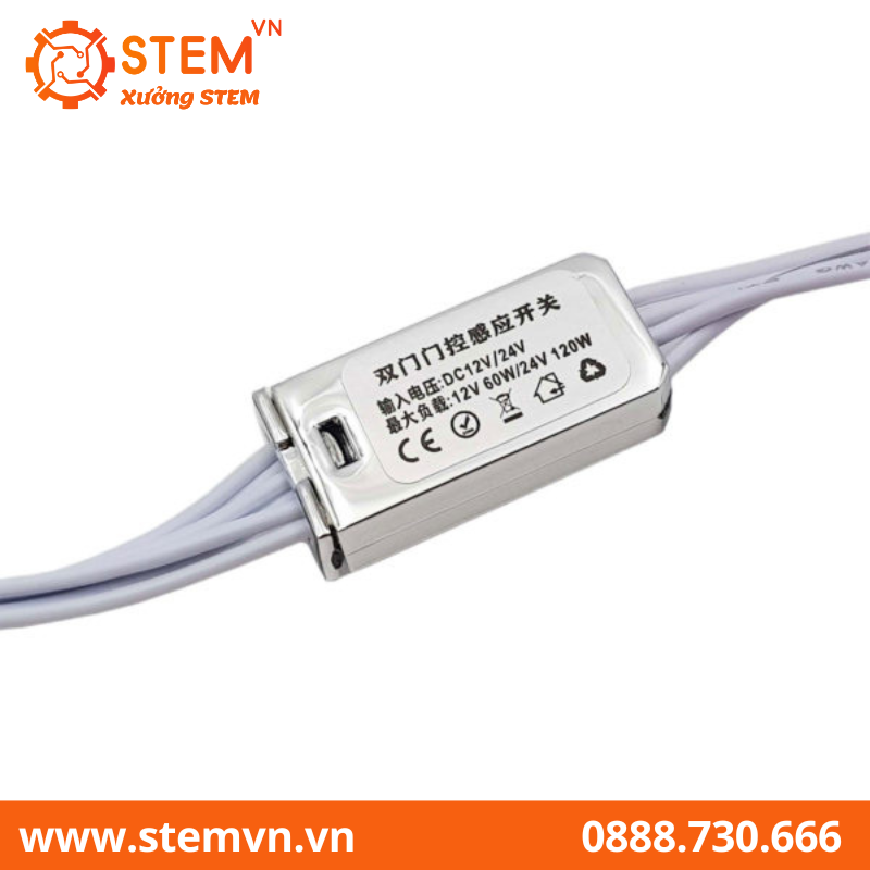 Công tắc cảm ứng bật tắt led cửa tủ 2 cánh 12VDC