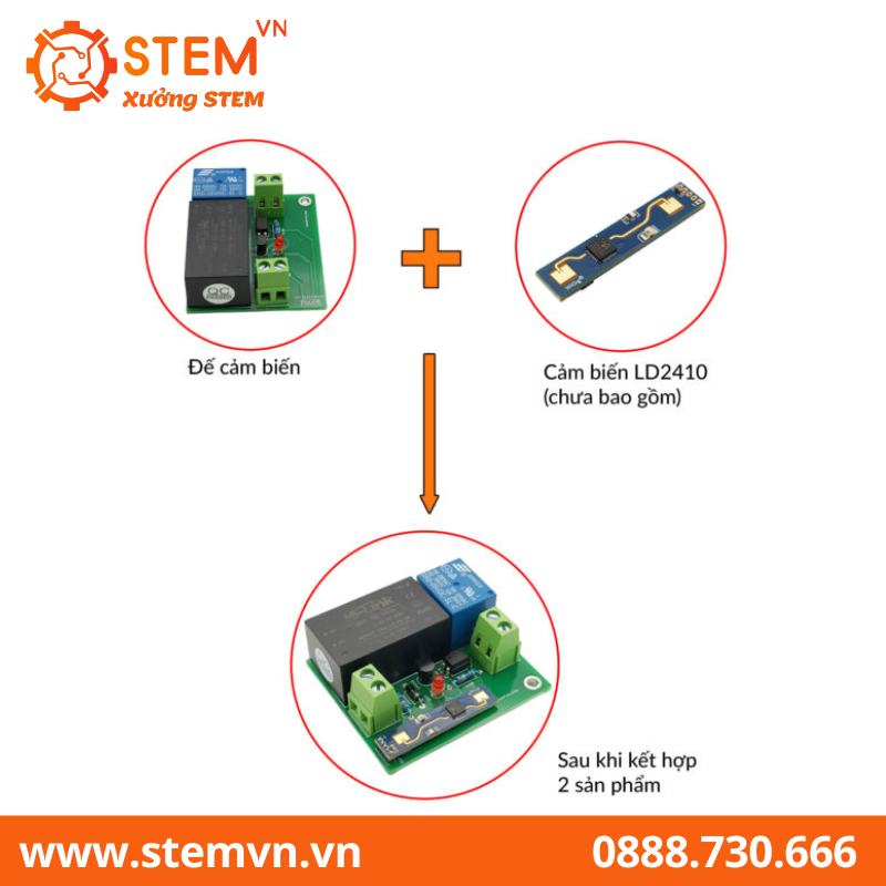 Đế cảm biến hiện diện con người LD2410 220V 1 kênh