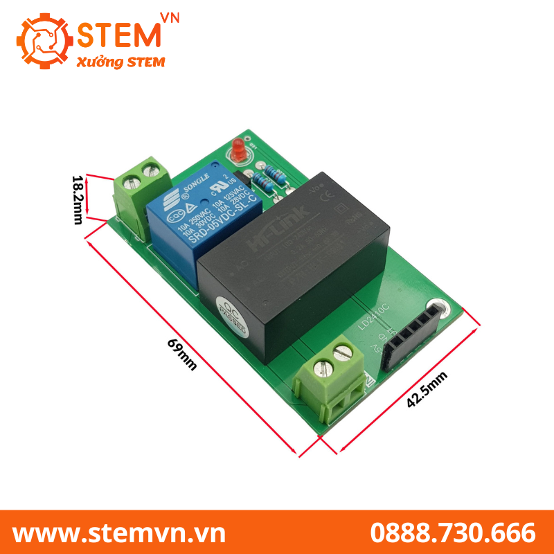 Đế cảm biến hiện diện con người HLK-LD2410C 220V 1 kênh