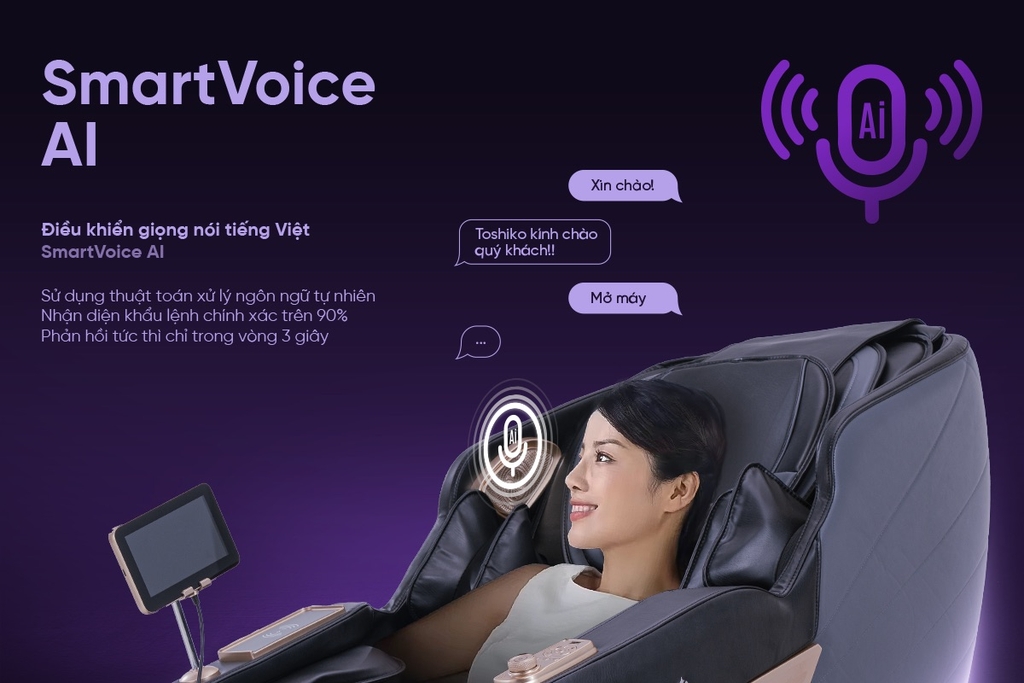 Ghế massage Sóng Âm Trị Liệu Con lăn 4D Toshiko T95 Pro